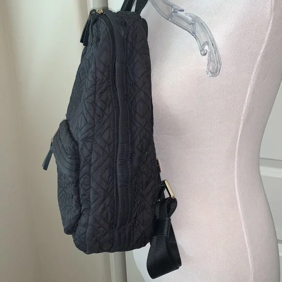 TORY BURCH GORGEOUS JET BLACK QUILTED BACKPACK - Picture 3 of 11